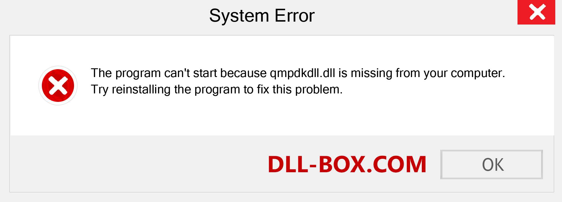  qmpdkdll.dll file is missing?. Download for Windows 7, 8, 10 - Fix  qmpdkdll dll Missing Error on Windows, photos, images